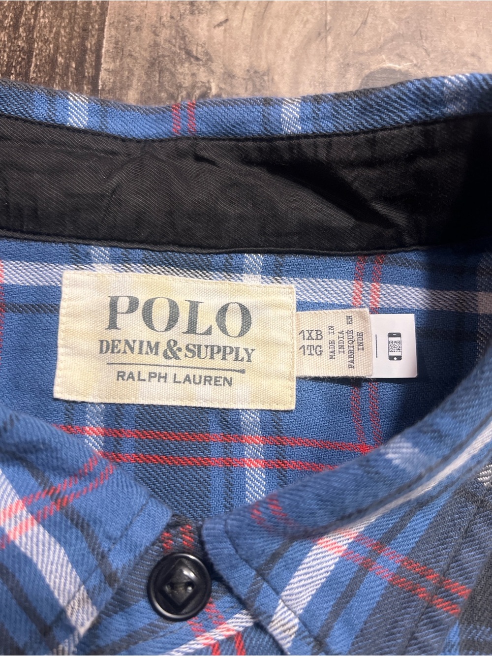 Polo by Ralph Lauren Blue Plaid Button-Down Shirt with Red Accents